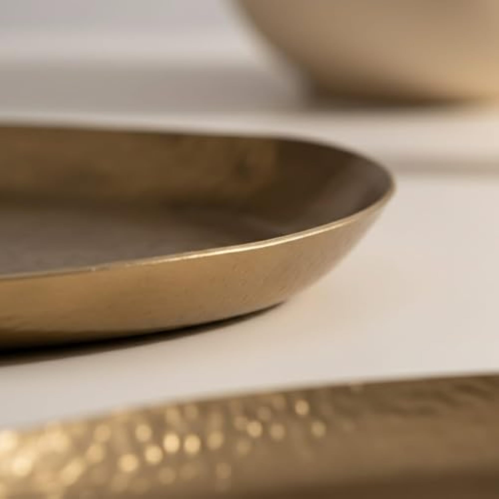 Irregular Hammered Metal Tray for Artisanal Tabletop Styling